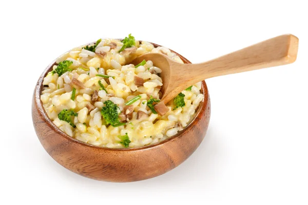 Rice garnish with cheese and mushrooms — Stock Photo, Image