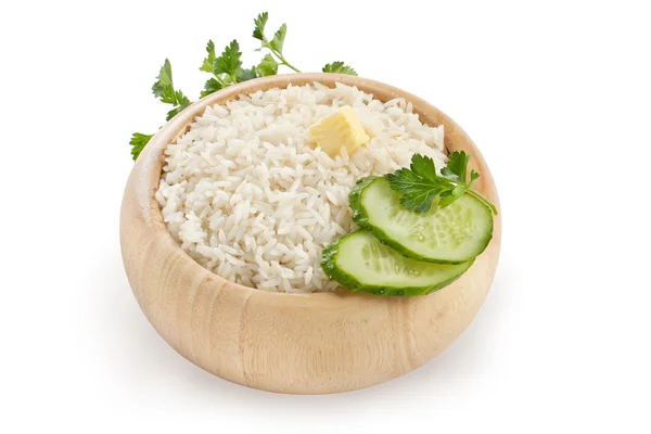 Arroz hervido en plato — Foto de Stock