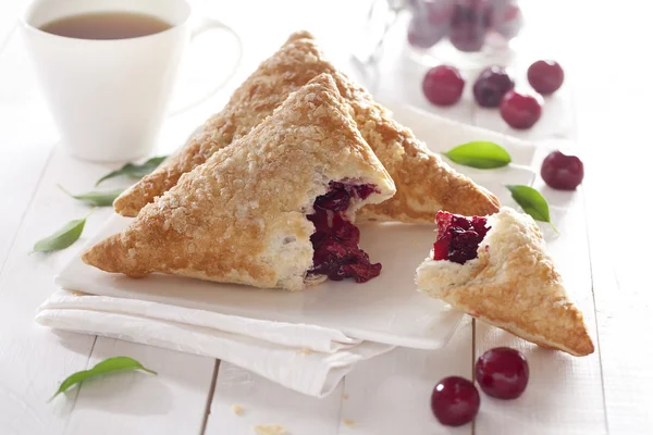 Puff pastéis de cereja — Fotografia de Stock