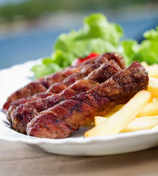 Bacon Avvolto Kebab — Foto Stock