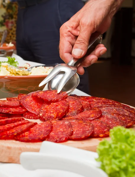 Catering Salami — Stockfoto