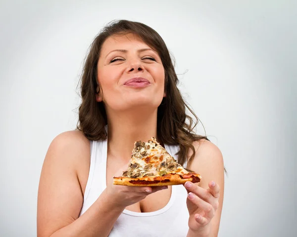 Comer pizza — Foto de Stock