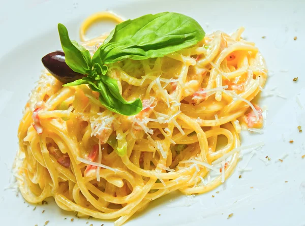 Spaghetti alla carbonara — Foto Stock
