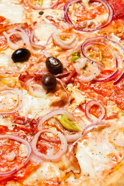 Detalle de pizza picante — Foto de Stock