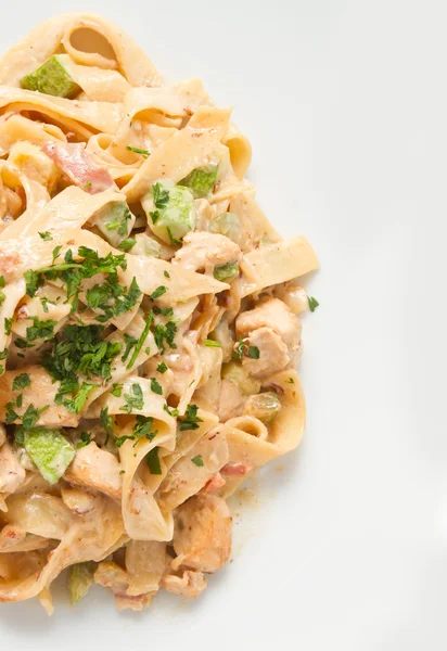 Tagliatelle Alfredo Mitad — Foto de Stock