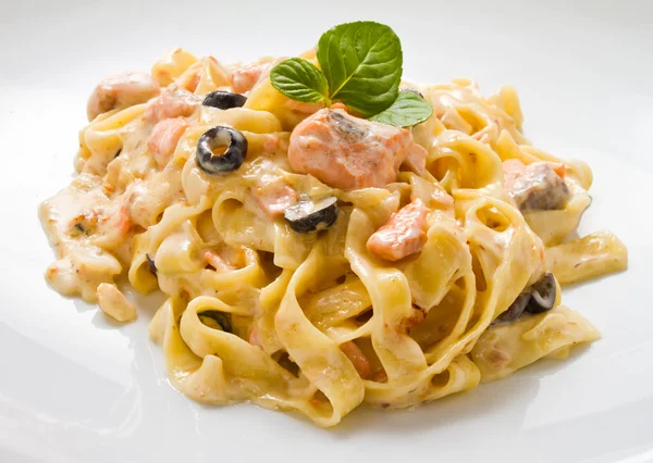 Salmon Pasta — Stock Photo, Image