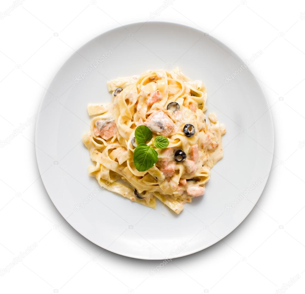 Salmon Pasta — Stock Photo © imagesetc #46358391