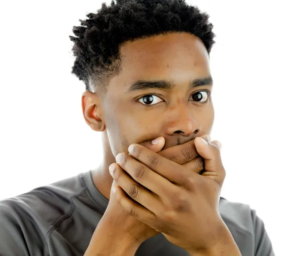 Attractive afro-american man posing in studio — Stock Photo, Image