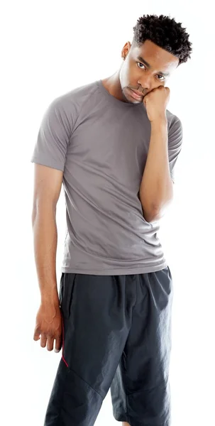 Attractive afro-american man posing in studio — Stock Photo, Image