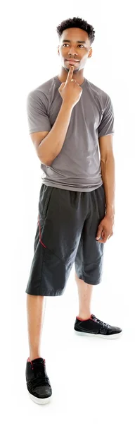 Attractive afro-american man posing in studio — Stock Photo, Image