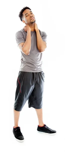 Attractive afro-american man posing in studio — Stock Photo, Image