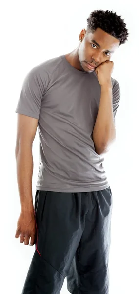 Attractive afro-american man posing in studio — Stock Photo, Image