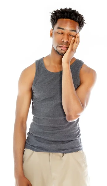 Atraente homem afro-americano posando em estúdio — Fotografia de Stock