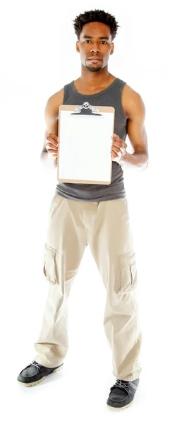 Attractive afro-american man posing in studio — Stock Photo, Image