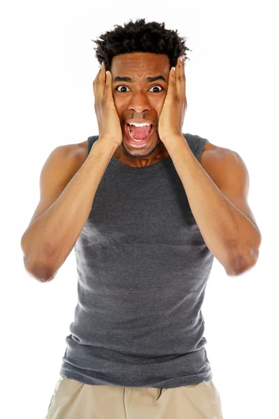 Attractive afro-american man posing in studio — Stock Photo, Image