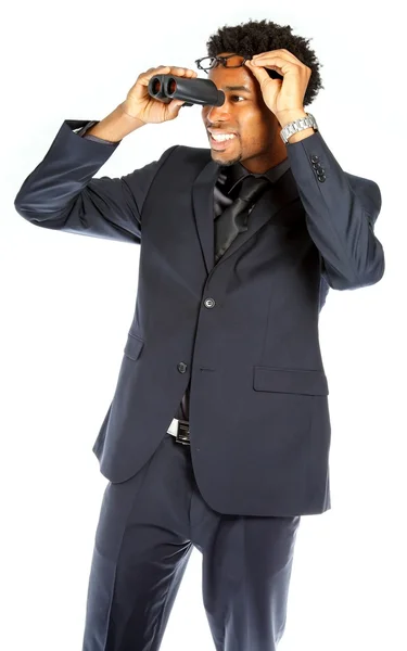 Atrakcyjny afro-amerykański biznesmen pozowanie Studio — Zdjęcie stockowe