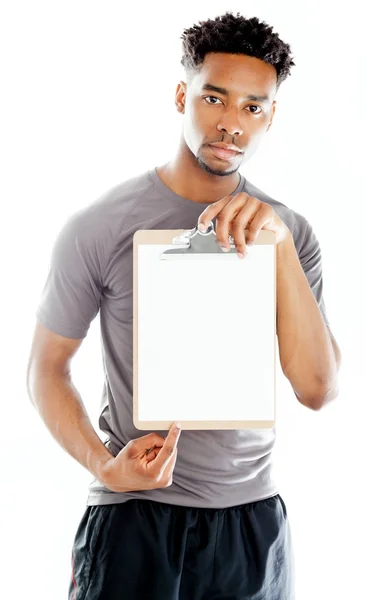 Atractivo hombre afroamericano posando en estudio —  Fotos de Stock