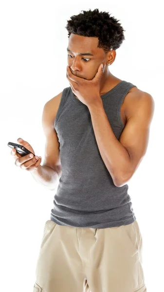 Attractive afro-american man posing in studio — Stock Photo, Image