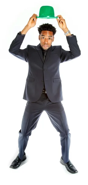 Attractive afro-american business man posing in studio — Stock Photo, Image