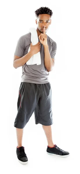 Atractivo hombre afroamericano posando en estudio — Foto de Stock