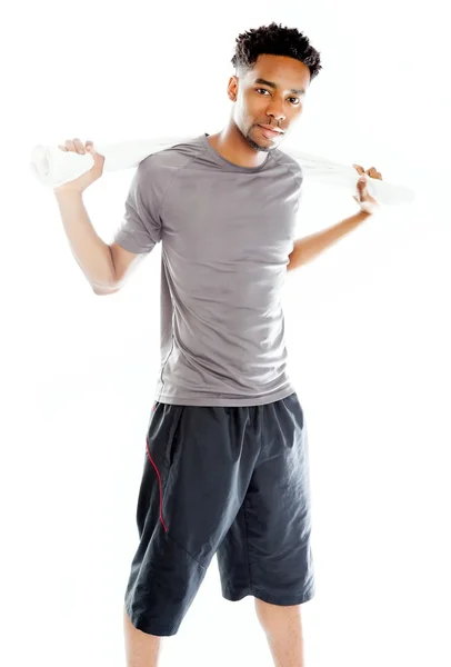 Attractive afro-american man posing in studio — Stock Photo, Image