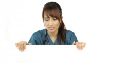 Beyaz doku ile hemşire