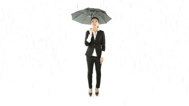 Femme d'affaires avec un parapluie 