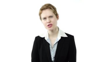 iş kadını bir şey söylüyor