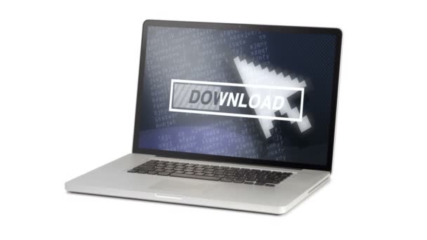 Laptop izolowany na białym tle — Wideo stockowe