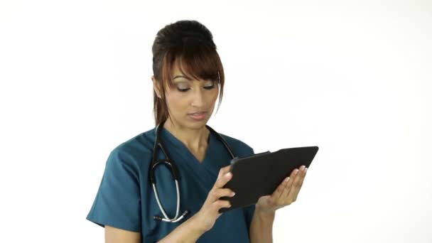 Nurse with a notebook — Stock Video