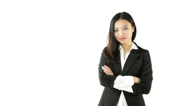 Businesswoman on a white background — Stock Video