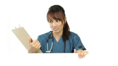 bir klasör ile hemşire