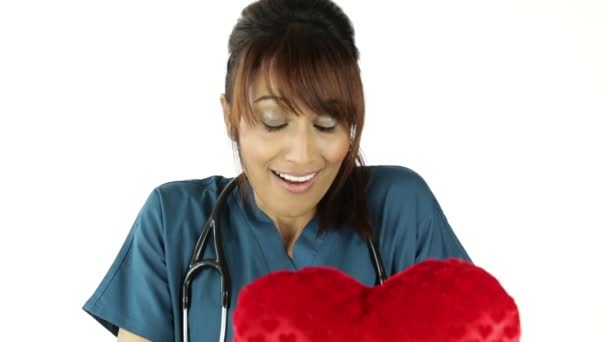 Nurse with a heart — Stock Video