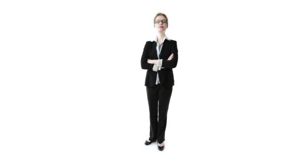Femme d'affaires sur fond blanc 
