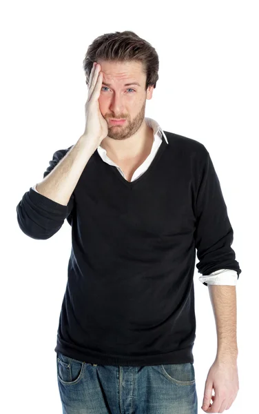 Attractive caucasian man posing in studio — Stock Photo, Image