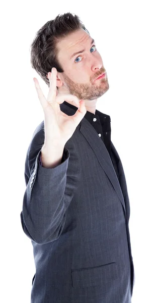 Attractive caucasian man posing in studio — Stock Photo, Image