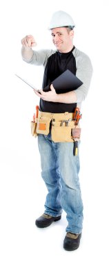 Caucasian man contractor clipart