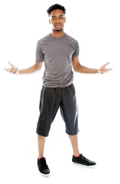 Attractive afro-american man posing in studio — Stock Photo, Image