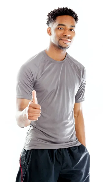 Attractive afro-american man posing in studio — Stock Photo, Image