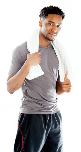 Attractive afro-american man posing in studio — Stock Photo, Image