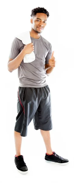 Attractive afro-american man posing in studio — Stock Photo, Image