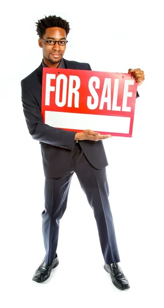 Attractive afro-american business man posing in studio — Stock Photo, Image