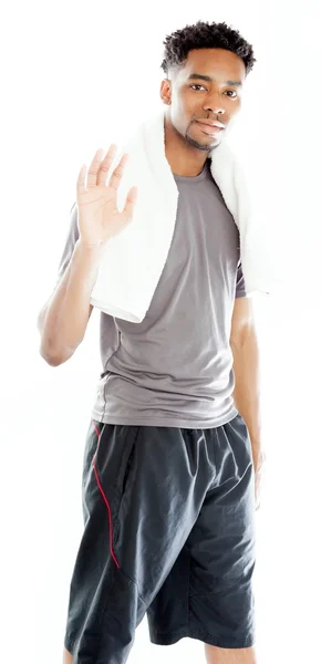 Attractive afro-american man posing in studio — Stock Photo, Image