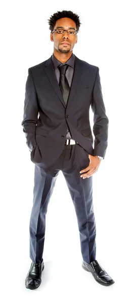 Attractive afro-american business man posing in studio — Stock Photo, Image