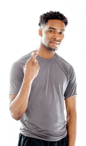 Attractive afro-american man posing in studio — Stock Photo, Image
