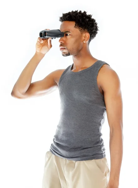 스튜디오 포즈 매력적인 아프리카계 미국 흑인 남자 — 스톡 사진