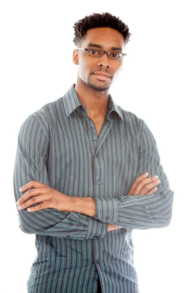 Atractivo hombre afroamericano posando en estudio — Foto de Stock