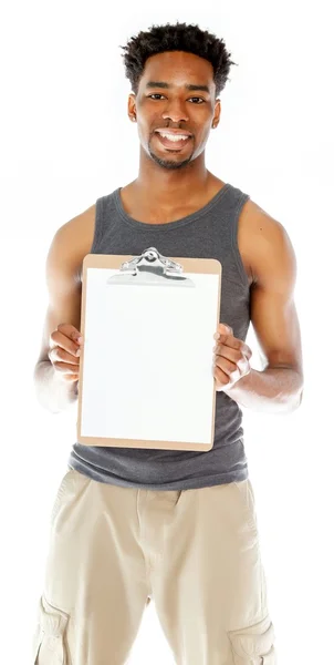 Attractive afro-american man posing in studio — Stock Photo, Image