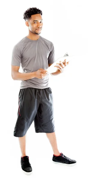 Attractive afro-american man posing in studio — Stock Photo, Image