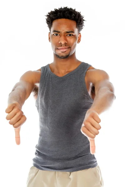 Atractivo hombre afroamericano posando en estudio —  Fotos de Stock